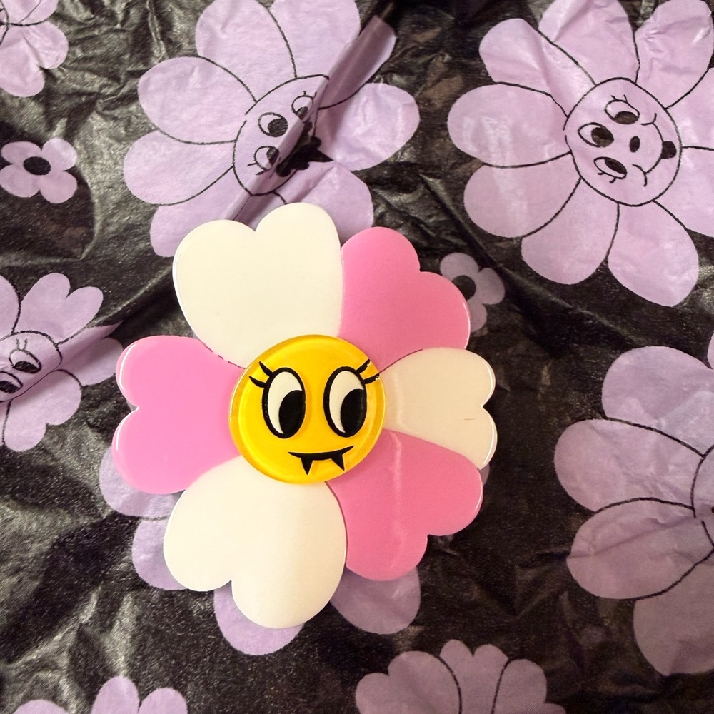 Irregular Choice Pink and White Flower Brooch